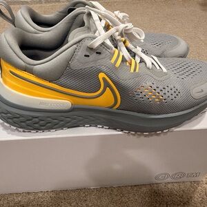 Nike React Gray and Yellow Athletic Shoes